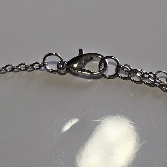 Silver Tone Cat Crescent Moon Pendant Necklace 19 To 20.5" - Picture 9 of 13